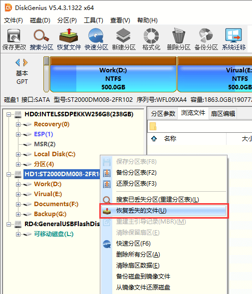 diskgenius已删除或格式化后的文件恢复